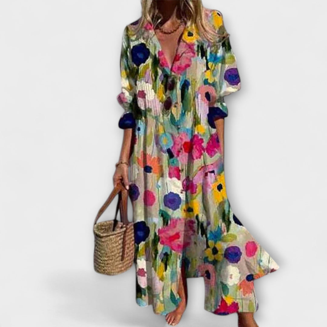 Lila - Robe Maxi Flatteuse avec Couverture de Ventre