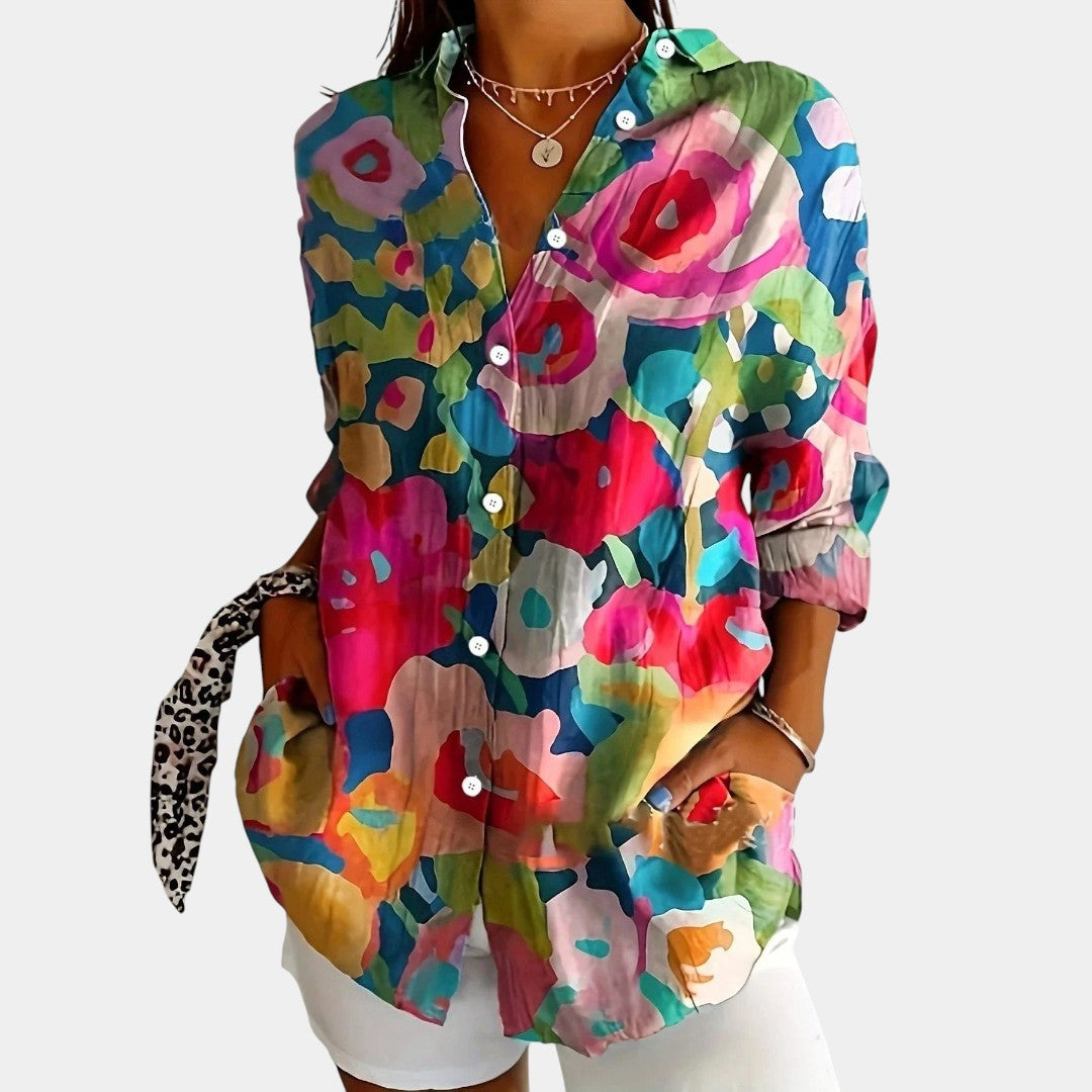 Nika – Blouse d'été avec imprimé vibrant