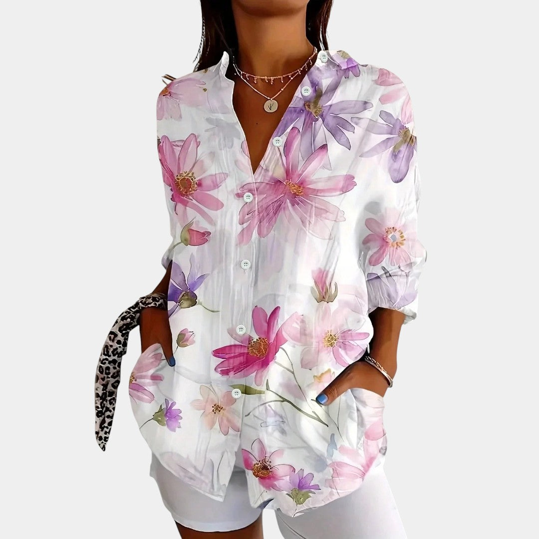 Nika – Blouse d'été avec imprimé vibrant