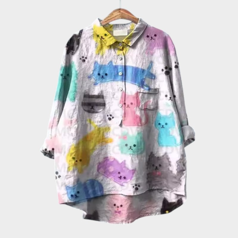 Amelie | Blouse premium avec applications florales