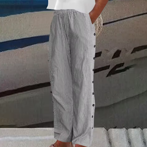 Sharon | Pantalon d'été ample à rayures confortables