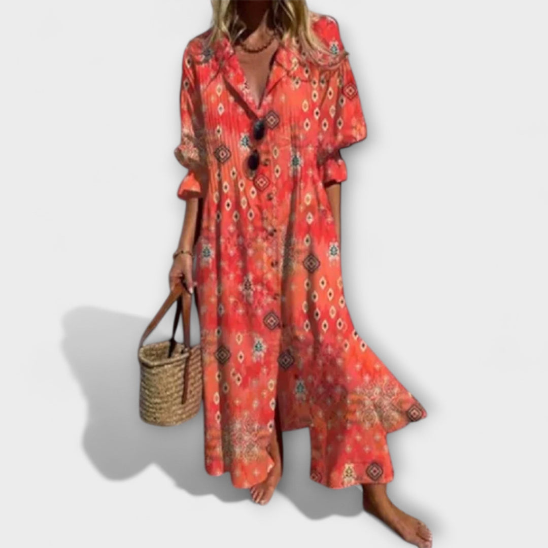 Lila - Robe Maxi Flatteuse avec Couverture de Ventre