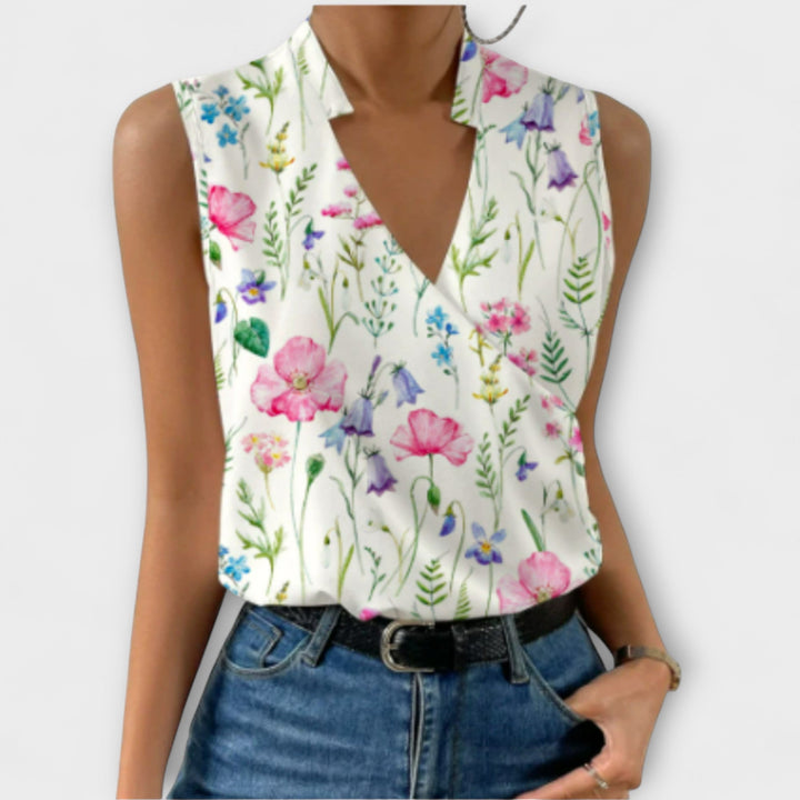 Top doux d'été avec décolleté en V