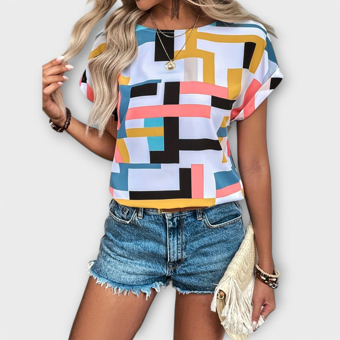 Chloe - Blouse courte à manches courtes