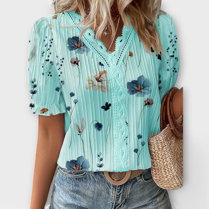 Emily - Blouse à la mode avec décolleté en V
