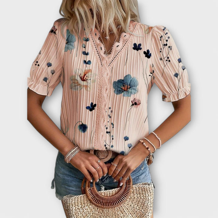 Emily - Blouse à la mode avec décolleté en V