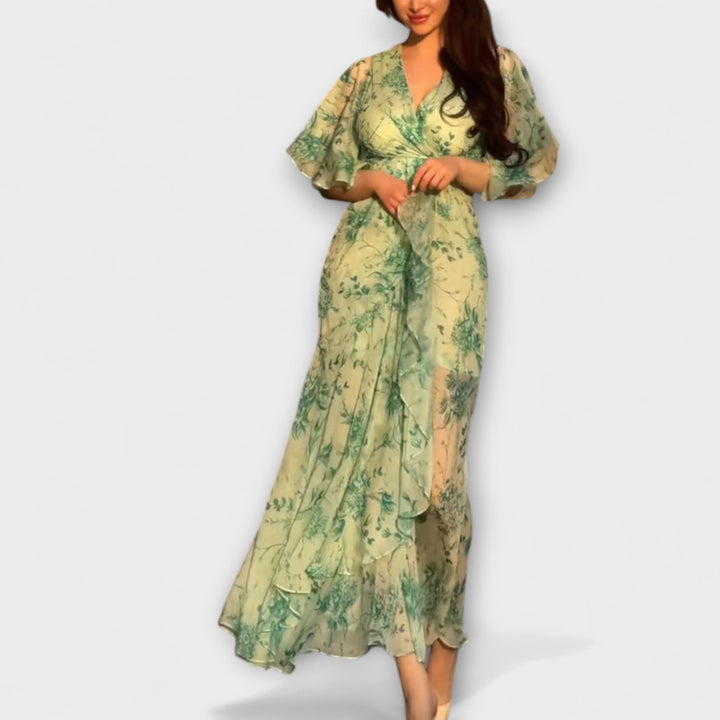 Lana - Robe florale élégante avec décolleté en V