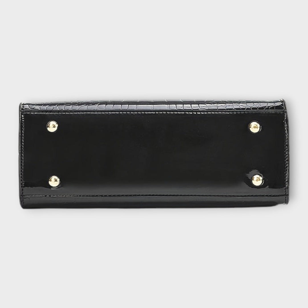 Cécile. - Sac brillant avec motif crocodile