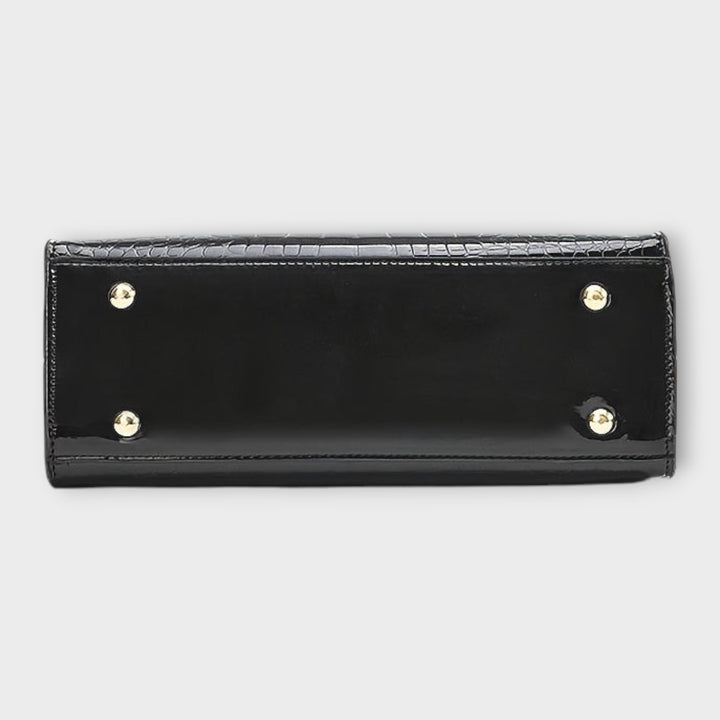 Cécile. - Sac brillant avec motif crocodile