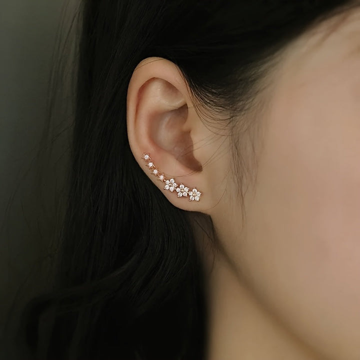 Boucles d'oreilles intemporelles en fleurs