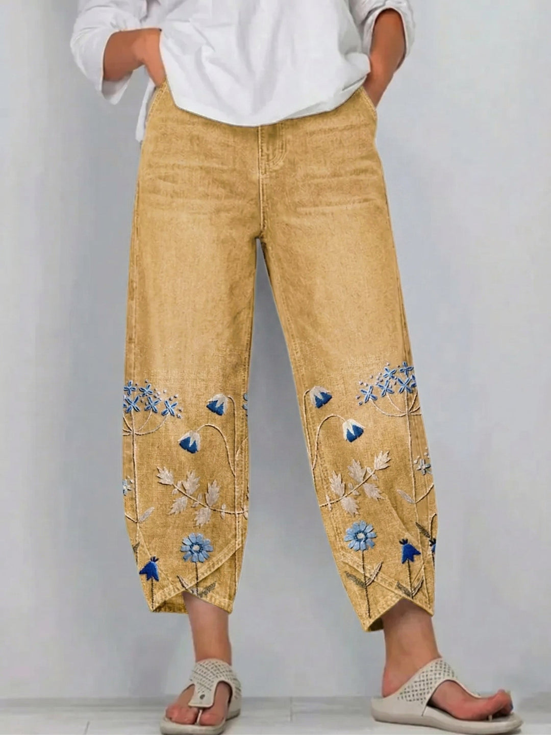 Aven - Pantalon Brodé Élégant