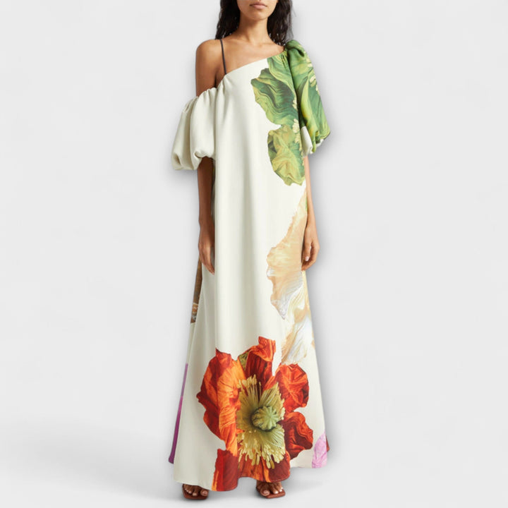 Melódia - Robe maxi florale asymétrique