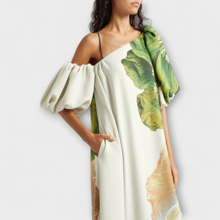 Melódia - Robe maxi florale asymétrique