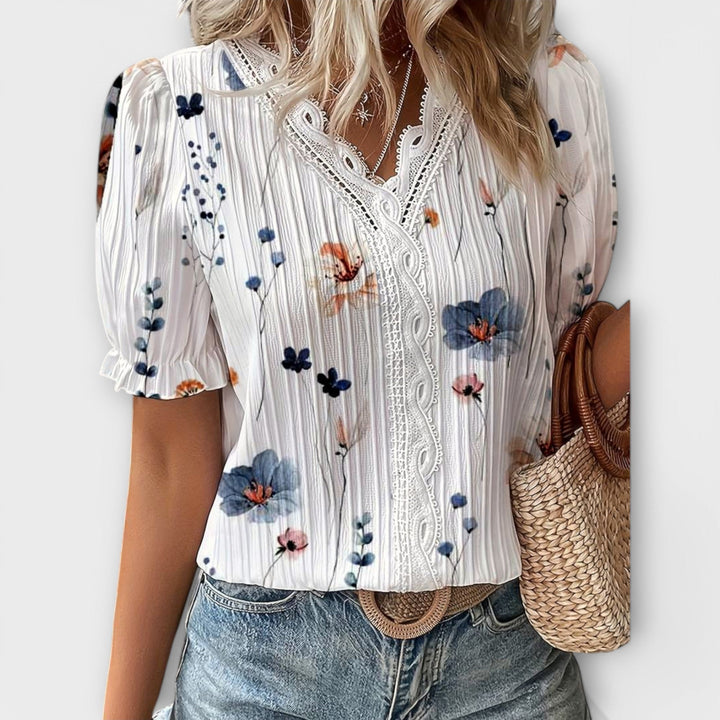Emily - Blouse à la mode avec décolleté en V