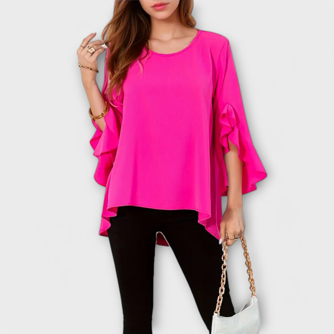 Aria - Blouse de printemps parfaite avec décolleté rond