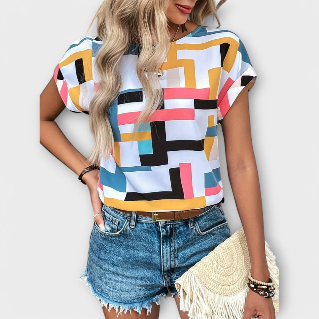 Chloe - Blouse courte à manches courtes