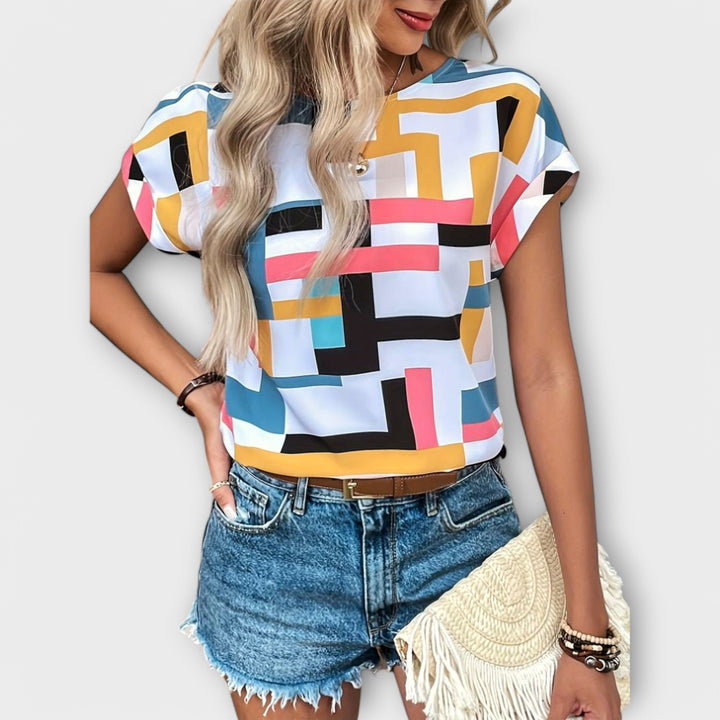 Chloe - Blouse courte à manches courtes
