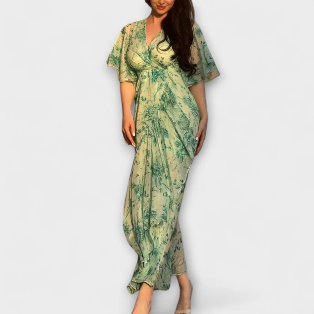 Lana - Robe florale élégante avec décolleté en V