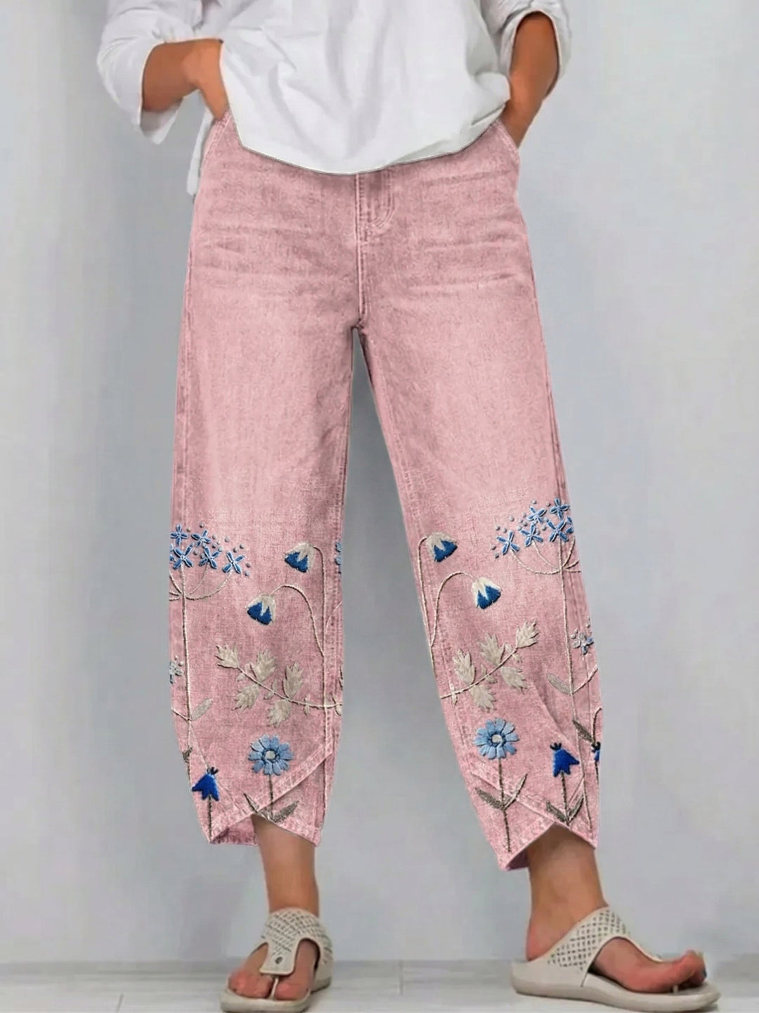 Aven - Pantalon Brodé Élégant