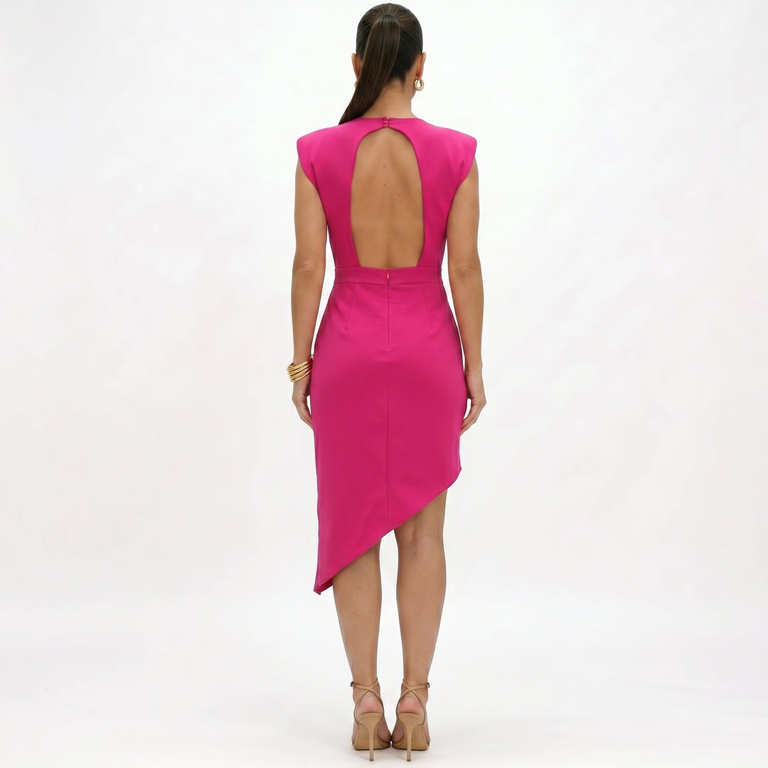 Aurora | Robe Asymétrique avec Épaules Structurées