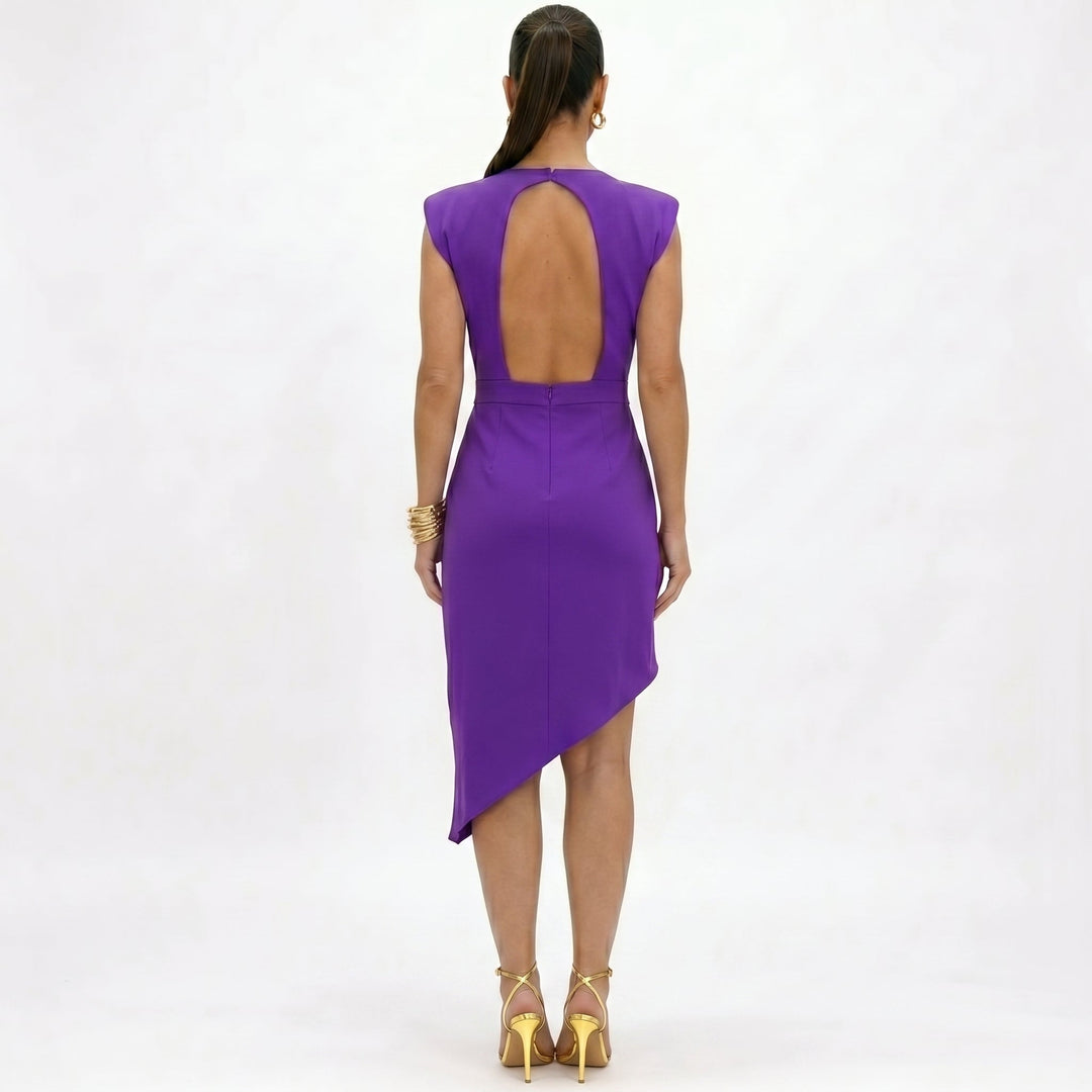 Aurora | Robe Asymétrique avec Épaules Structurées