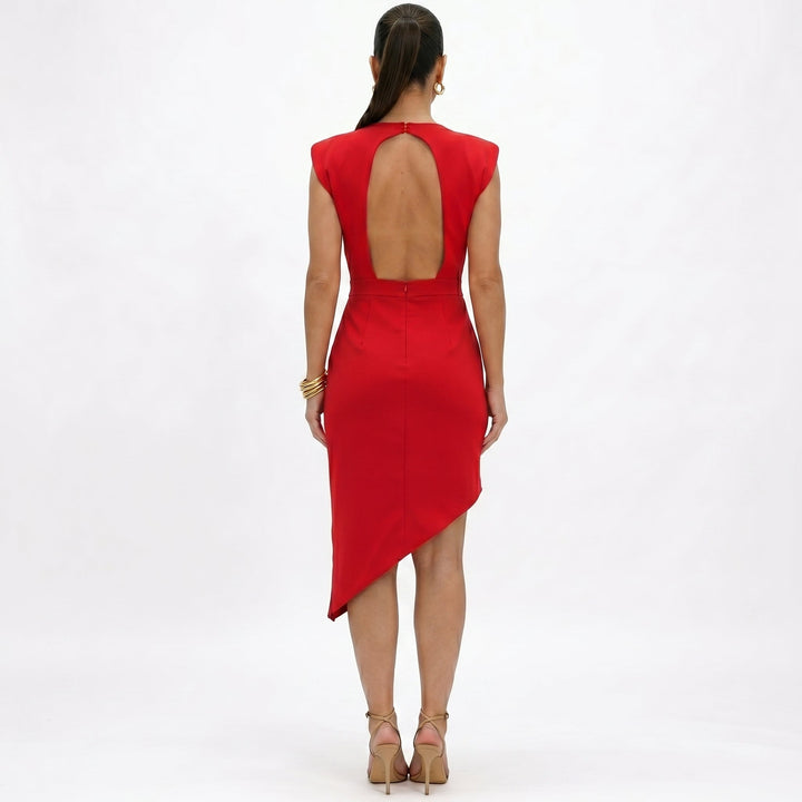 Aurora | Robe Asymétrique avec Épaules Structurées