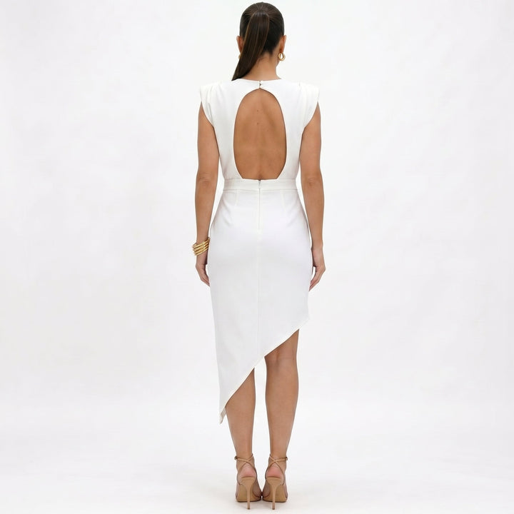 Aurora | Robe Asymétrique avec Épaules Structurées