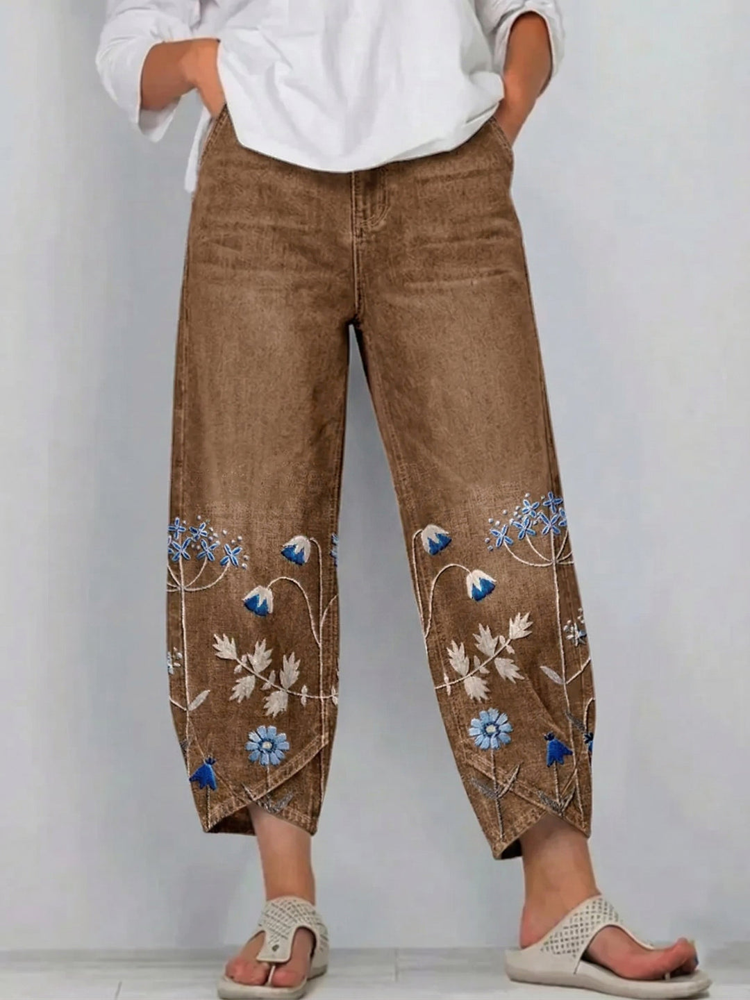 Aven - Pantalon Brodé Élégant
