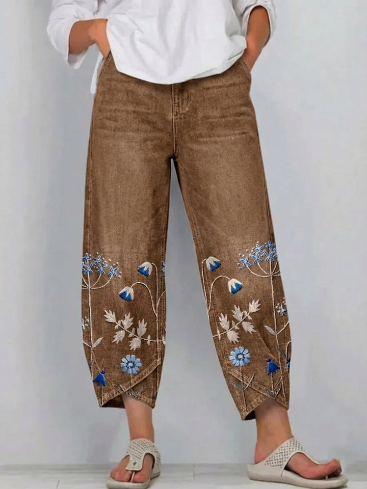 Aven - Pantalon Brodé Élégant