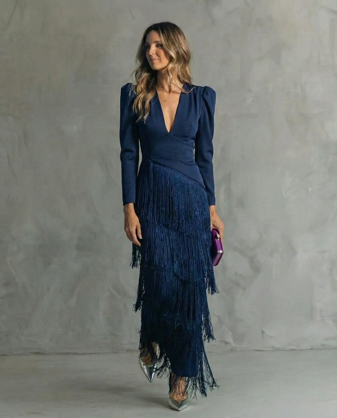 Clara™ | Robe élégante avec des manches à franges