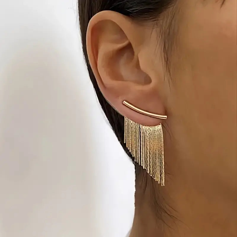 Boucles d'oreilles vintage avec pendentif doré