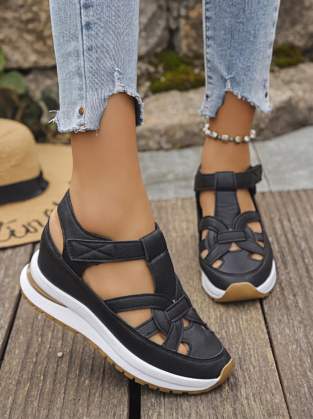 Duna - Sandales à talons compensés confortables pour femmes