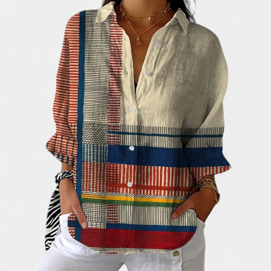 Nika – Blouse d'été à imprimé vibrant