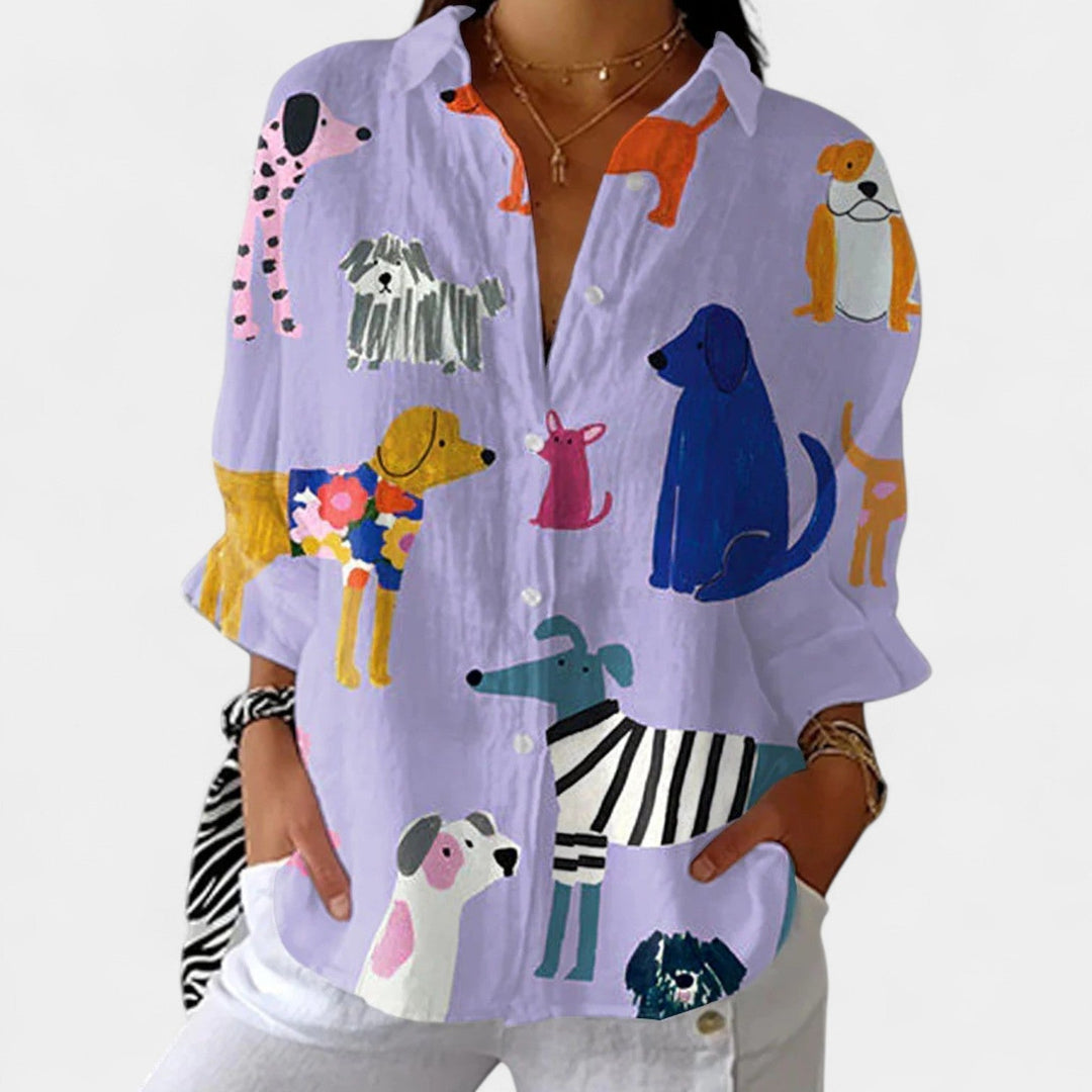 Nika – Blouse d'été à imprimé vibrant