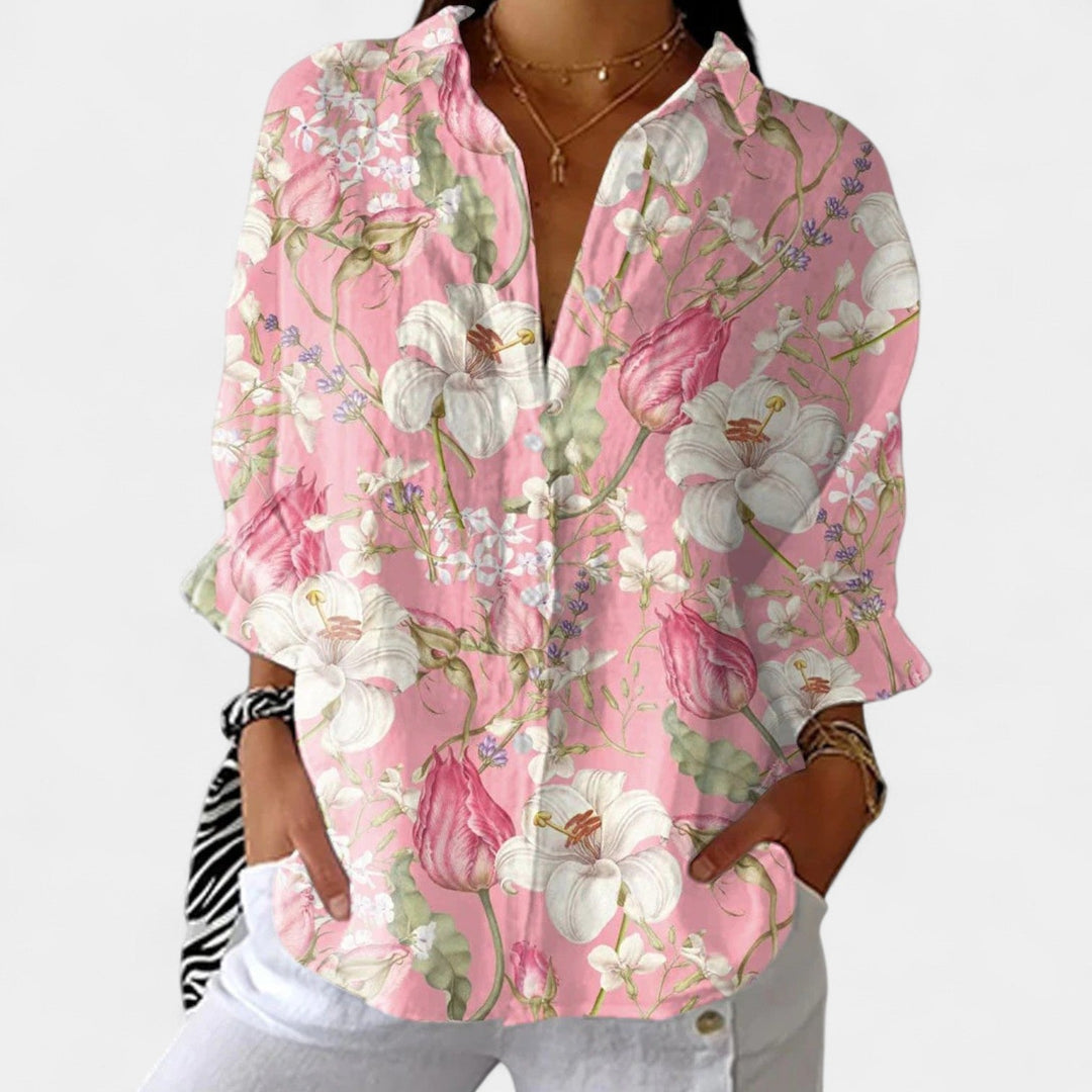 Nika – Blouse d'été avec imprimé vibrant