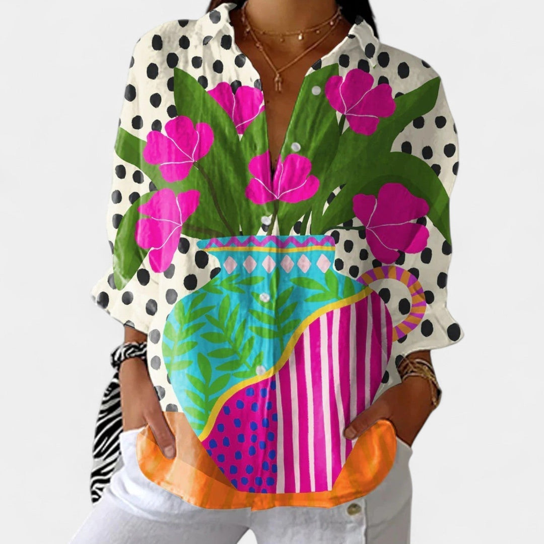 Nika – Blouse d'été avec imprimé vibrant