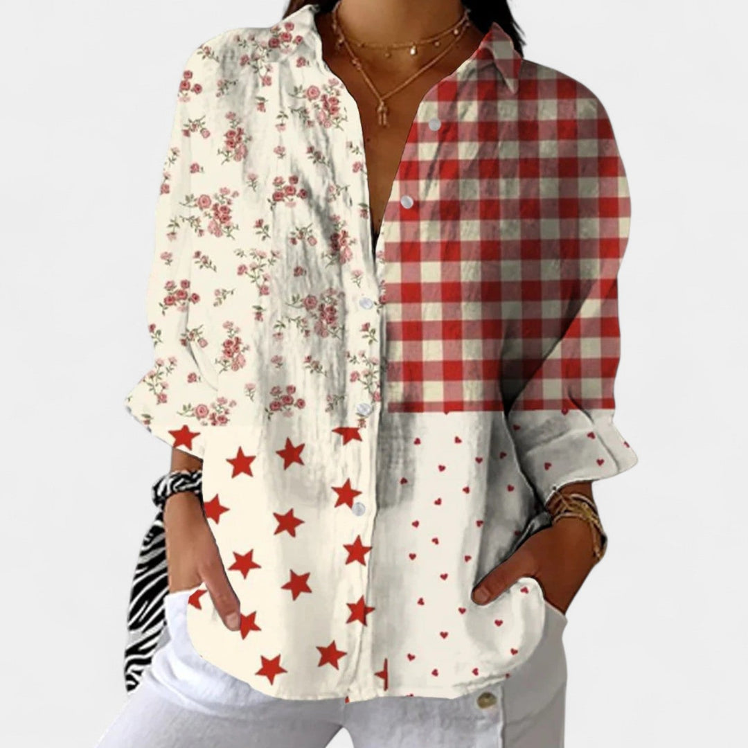 Nika – Blouse d'été à imprimé vibrant