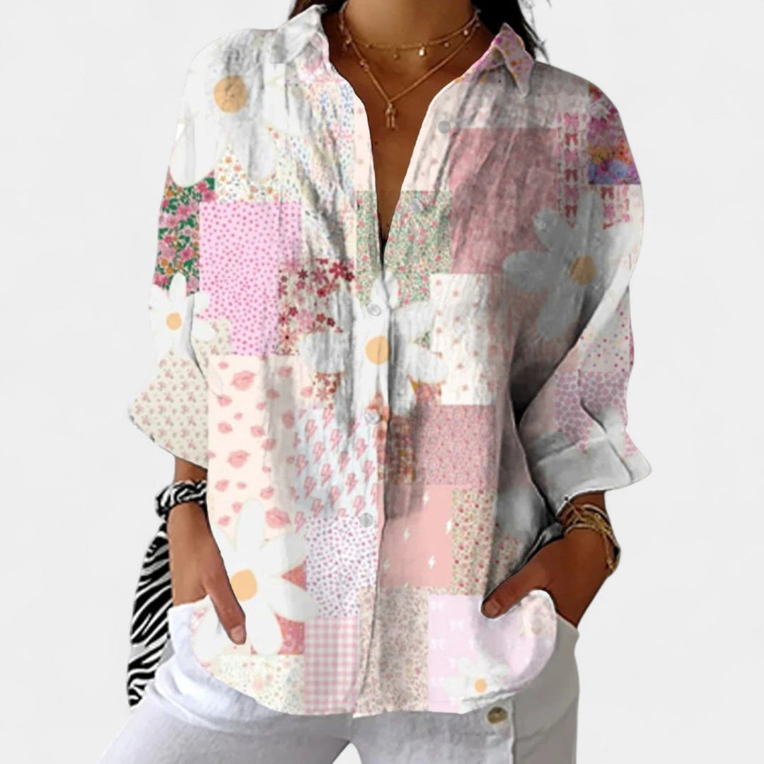 Nika – Blouse d'été à imprimé vibrant