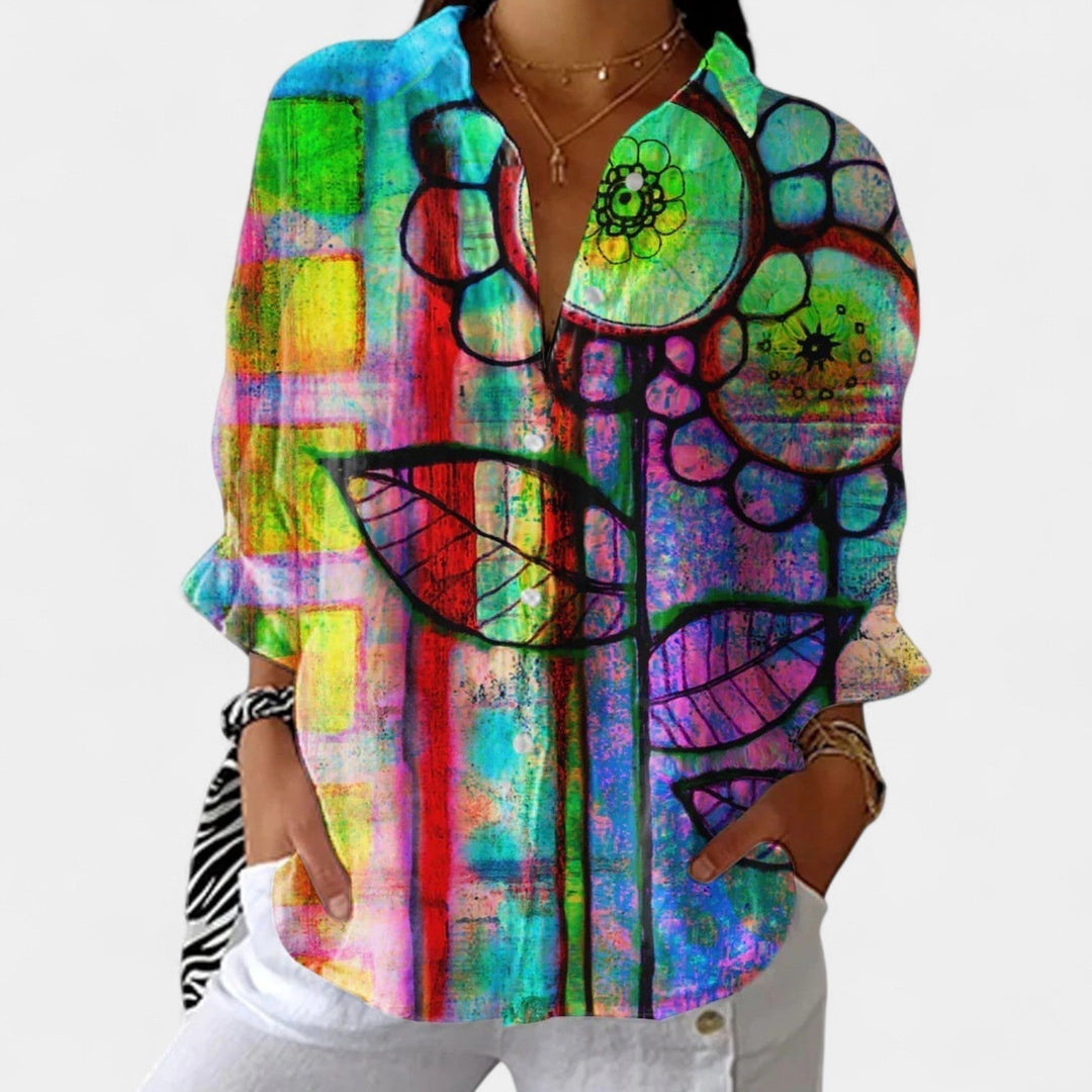 Nika – Blouse d'été à imprimé vibrant
