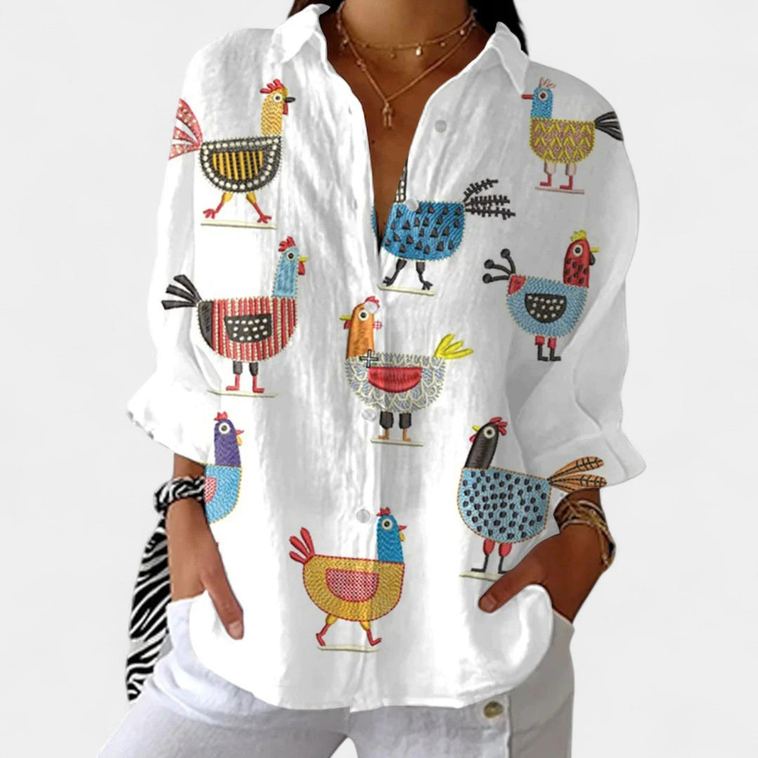 Nika – Blouse d'été à imprimé vibrant