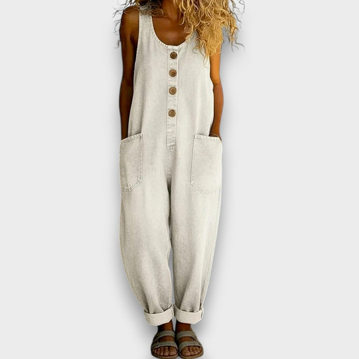 Saylor - Salopette en Denim Coton Vintage Lavé