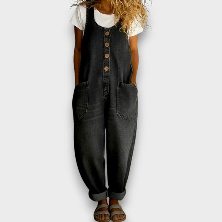 Saylor - Salopette en Denim Coton Vintage Lavé