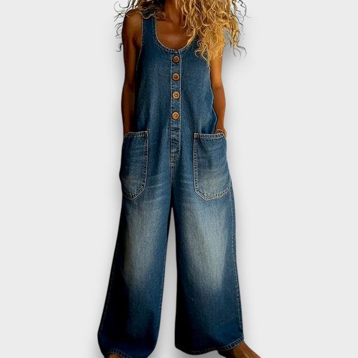 Saylor - Salopette en Denim Coton Vintage Lavé