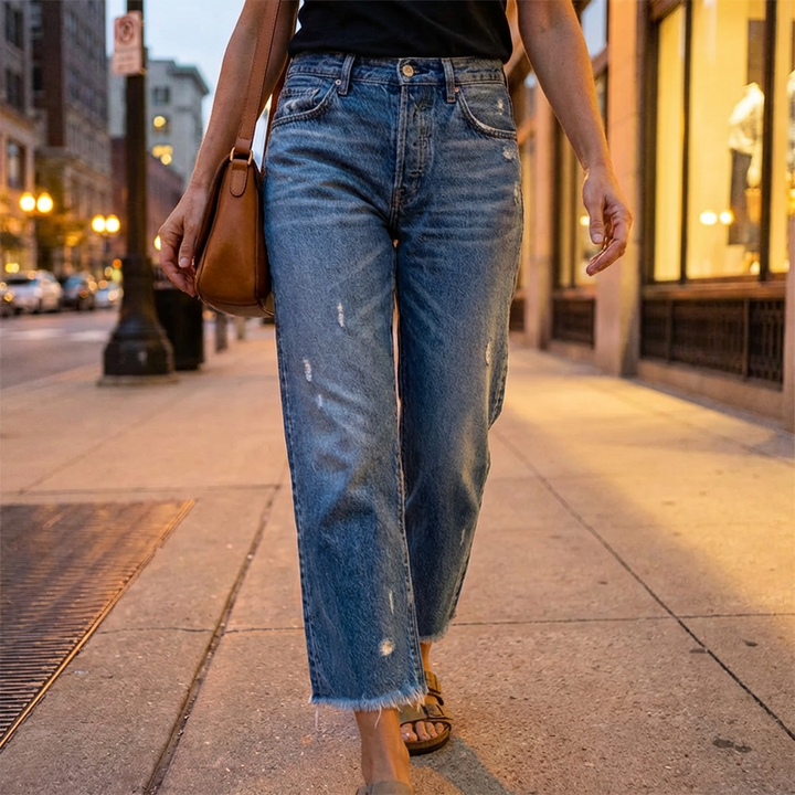 Aberjean - Denim Décontracté Raccourci