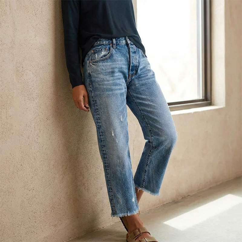 Aberjean - Denim Décontracté Raccourci