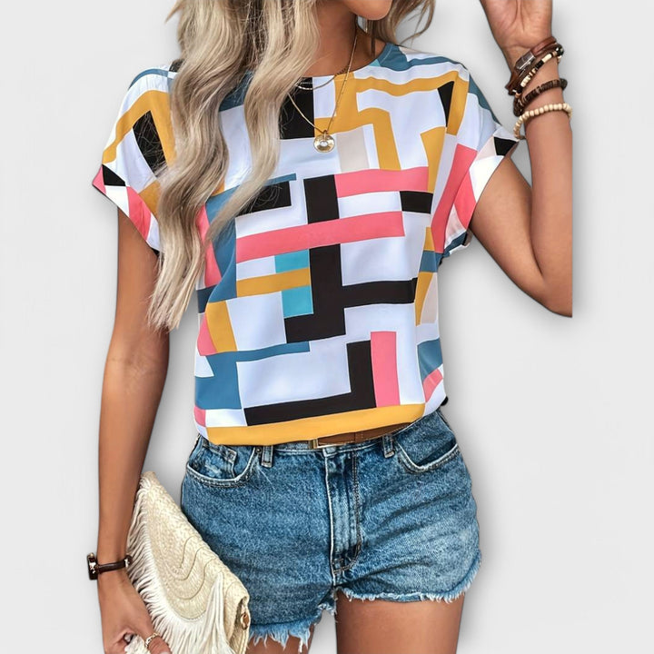 Chloe - Blouse courte à manches courtes